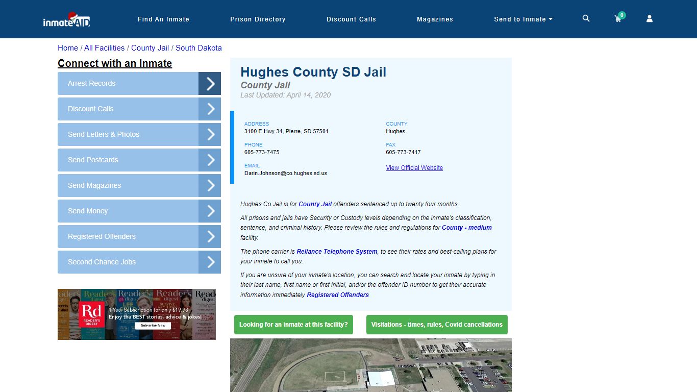 Hughes County SD Jail - Inmate Locator - Pierre, SD